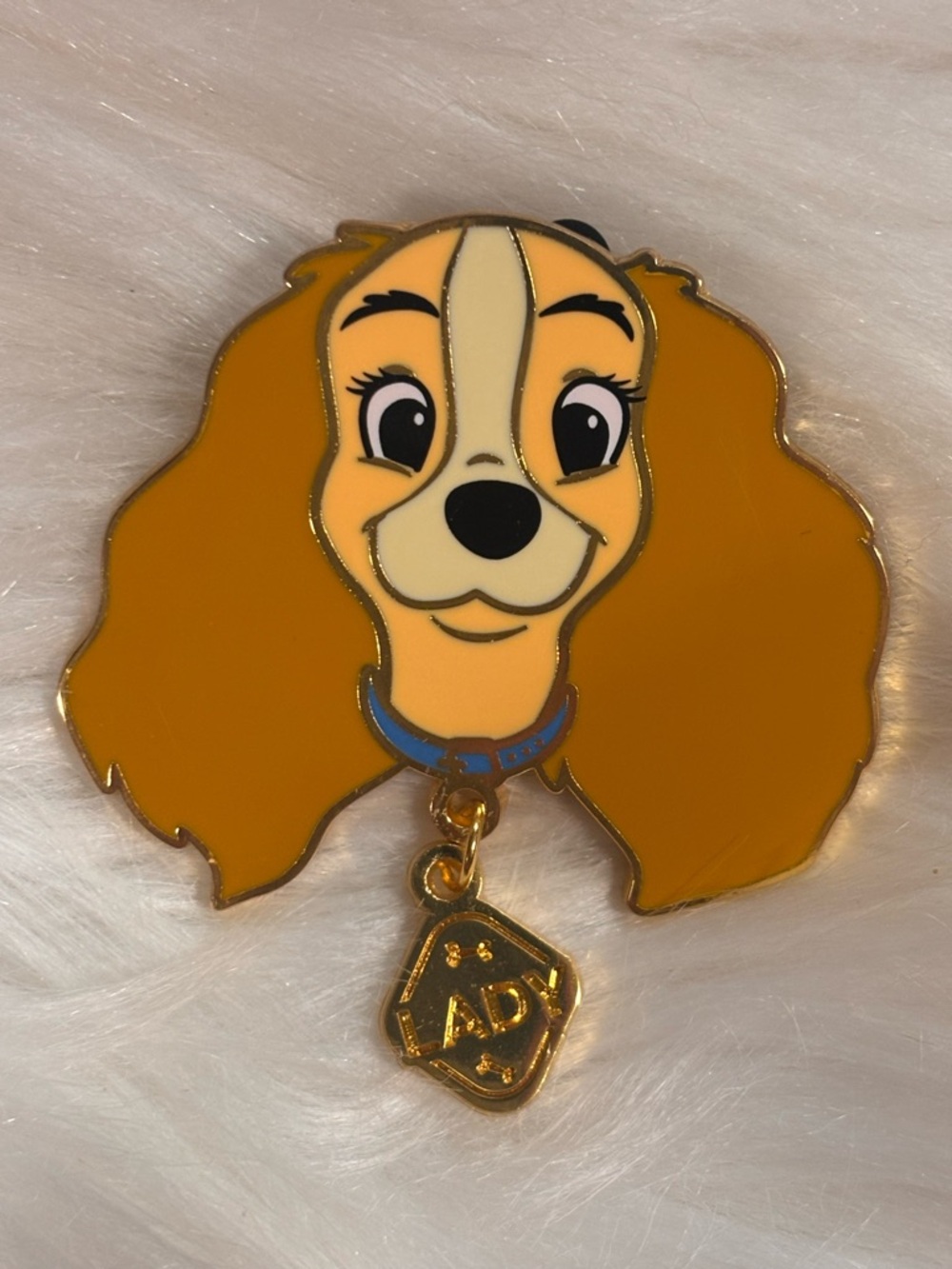Disney Cats & Dogs Dangle Name Tag Blind Box Enamel 2" Pin - Lady